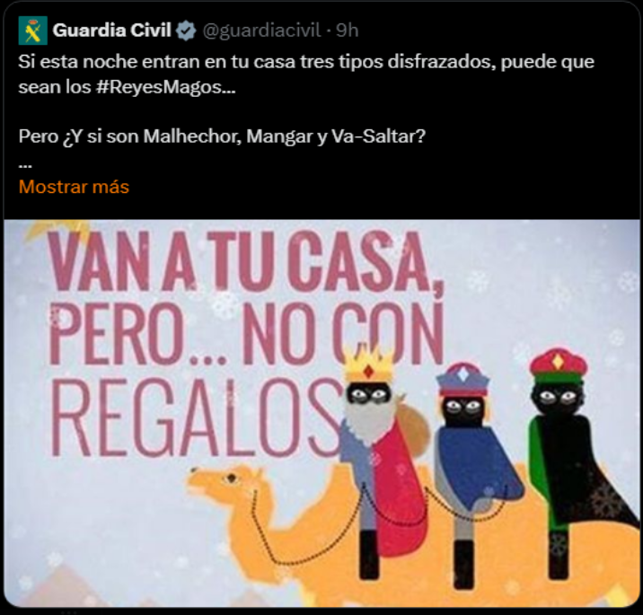 Tweet racista de la guardia civil