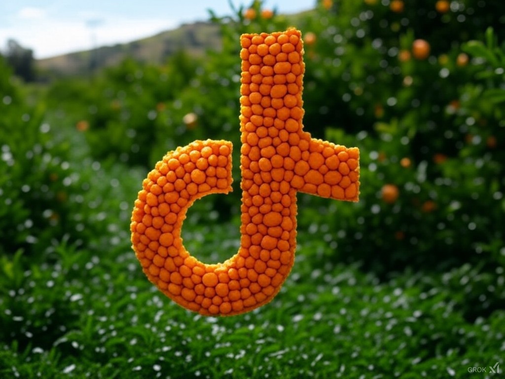 Logo de Tiktok con naranjas
