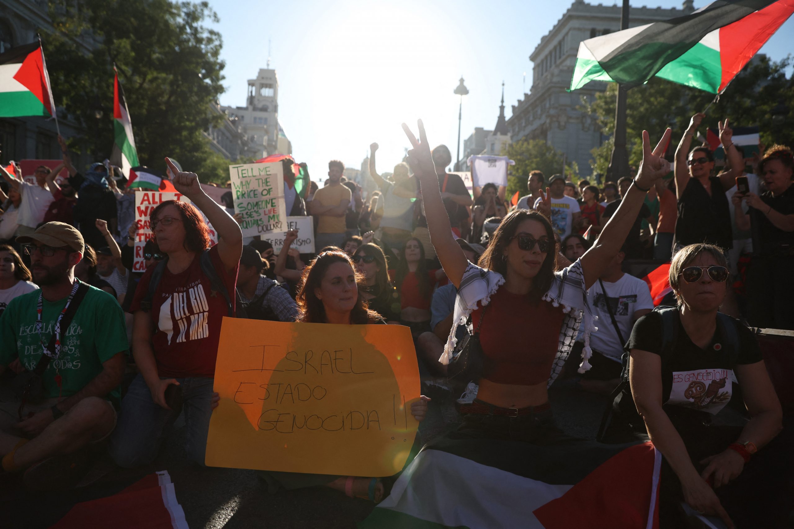 Manifestantes por Gaza