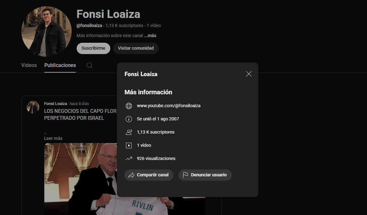 Fonsi Loaiza en youtube